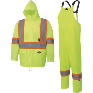 150D Oxford Rain Suit, Polyester, Large, Lime-Yellow